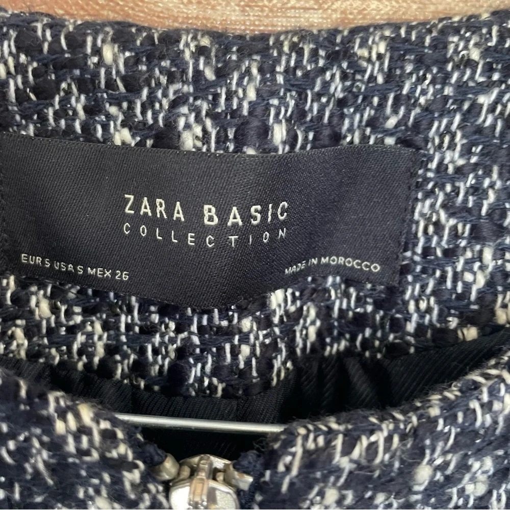 Zara Textured Weave Frock Coat With Zipper Size S - Picture 13 of 16